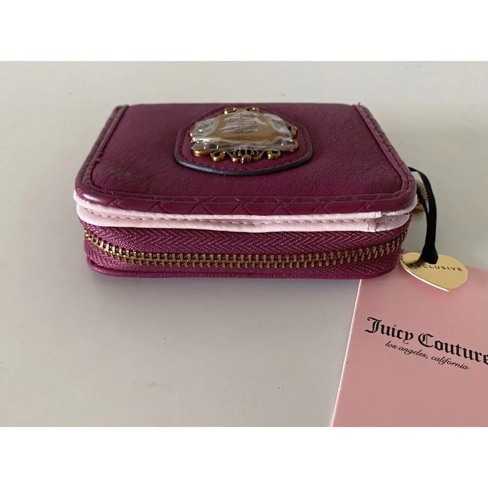 Juicy Couture Juicy Romance Coin Zip Around Wallet Plum Berry NEW‎